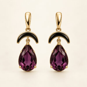 Amelie Amethyst Gold Earrings