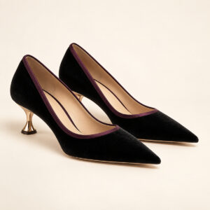 Elodie Black Velvet Pump