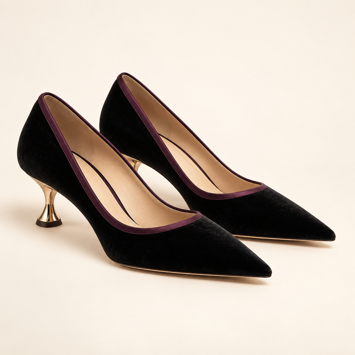Elodie Black Velvet Pump