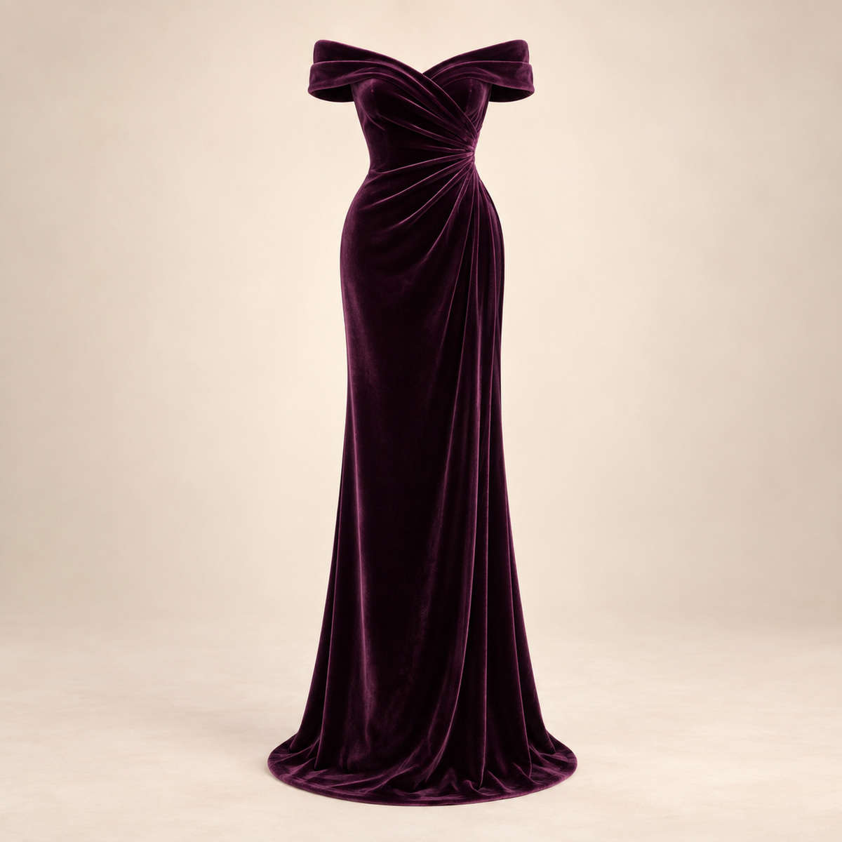 Veloura Aubergine Velvet Gown